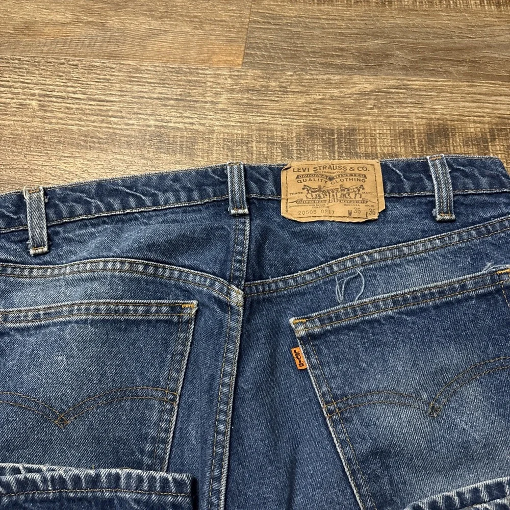 Vintage 80s Levi's Jeans Men's 36X36 20505-0217 Orange Tab Made in USA Act 35x35